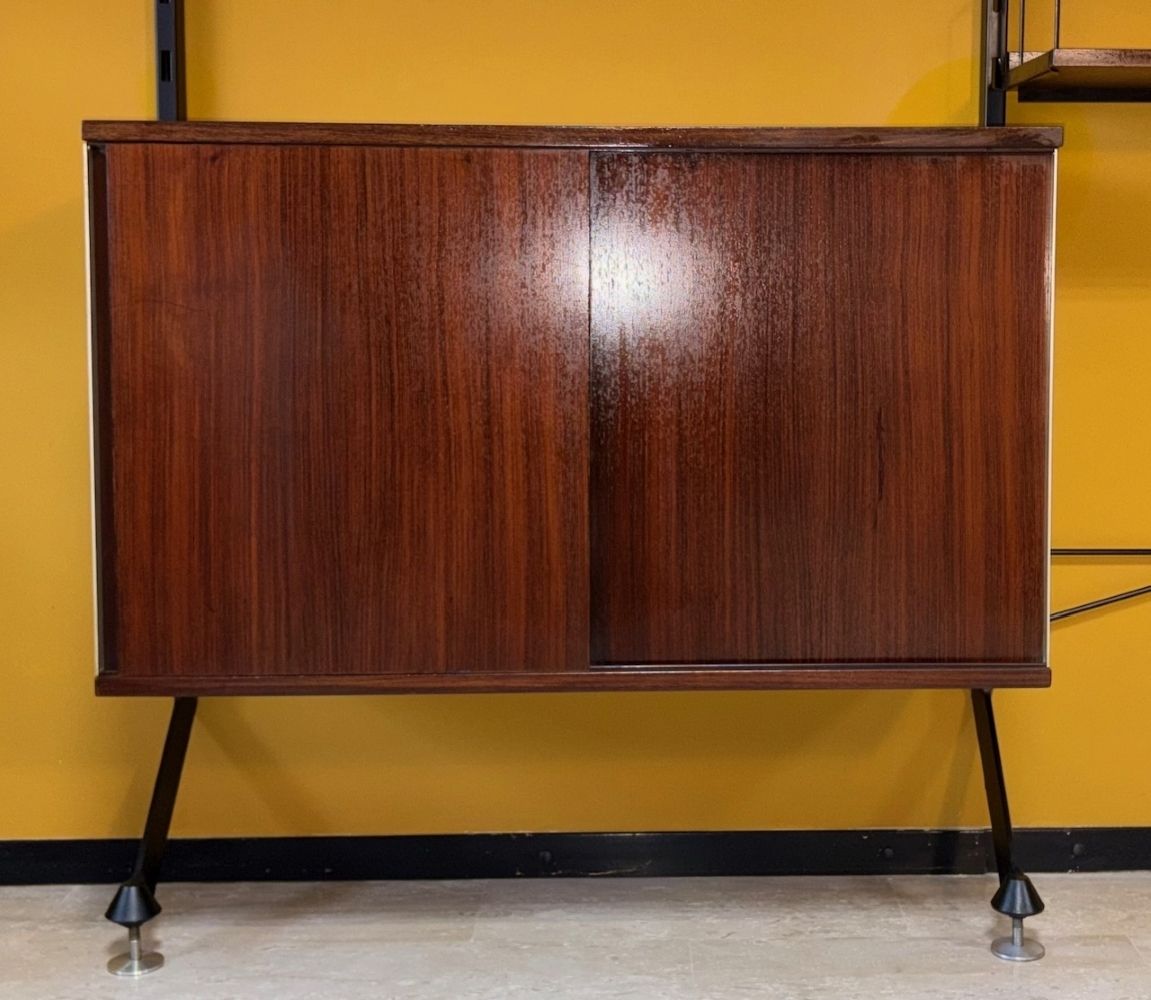 Urio Bookcase With Modular Elements In Teak, Designed By Ico & Luisa Parisi For Mim Roma, 1960s photo for sale