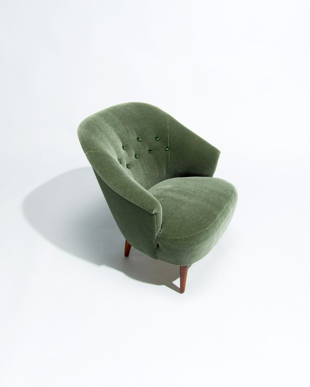 Carl Malmsten Swedish Lounge Chair, 1950s, In Mohair Velvet By Chase Erwin photo 2950.0