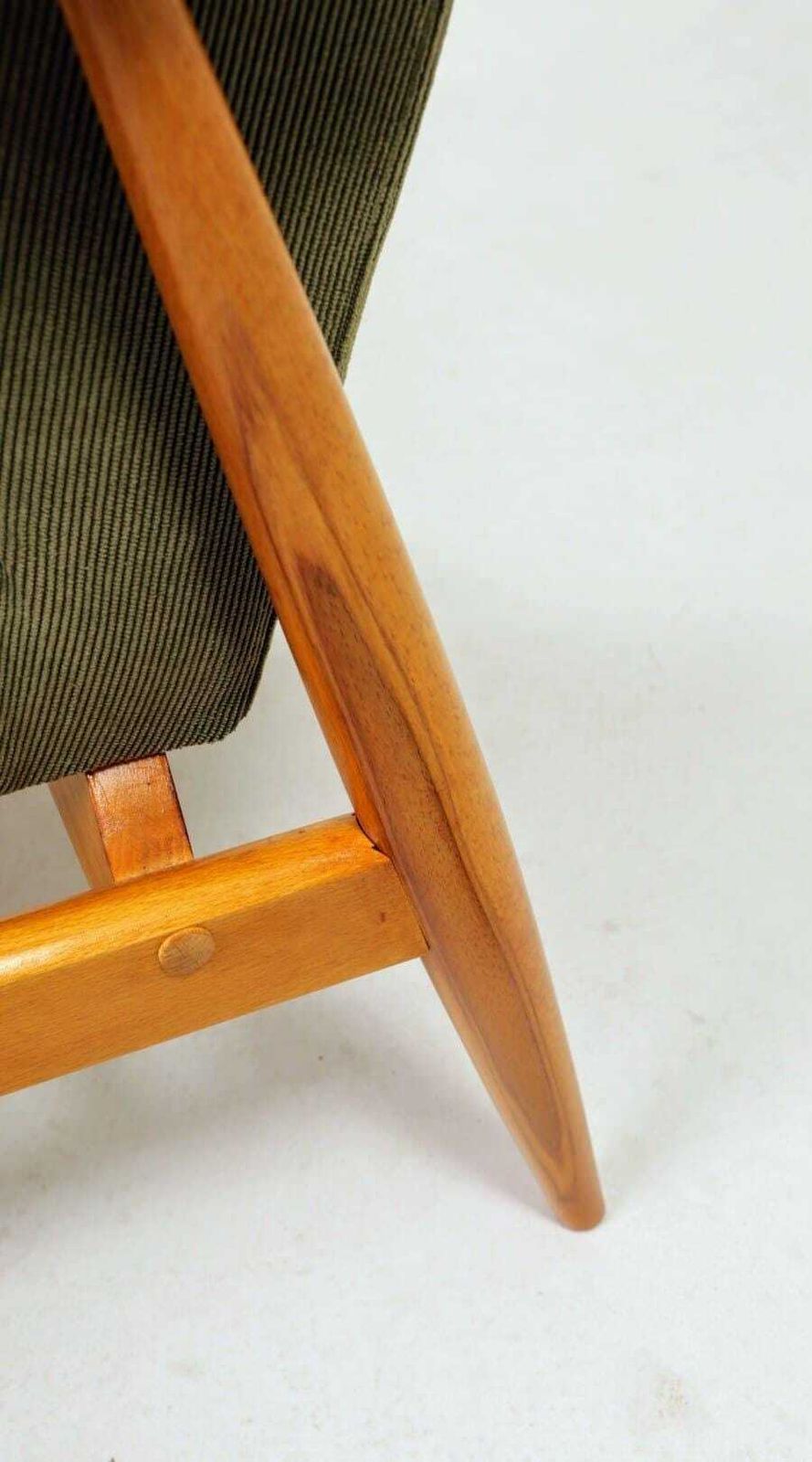 Lounge Chair Vintage Green Corduroy Vintage Design photo vinterior