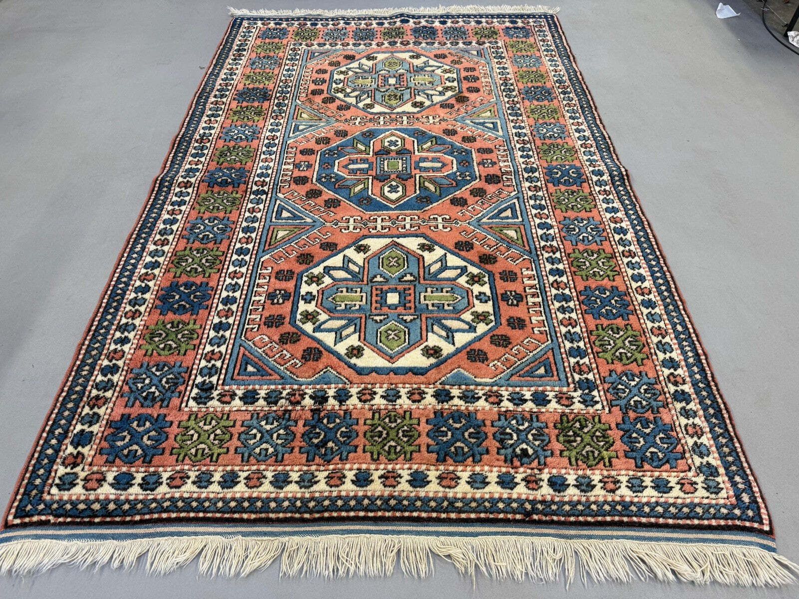 Turkish Kazak Rug 270x166 Cm Vintage Carpet, Tribal Handwoven Large 2526 photo for sale