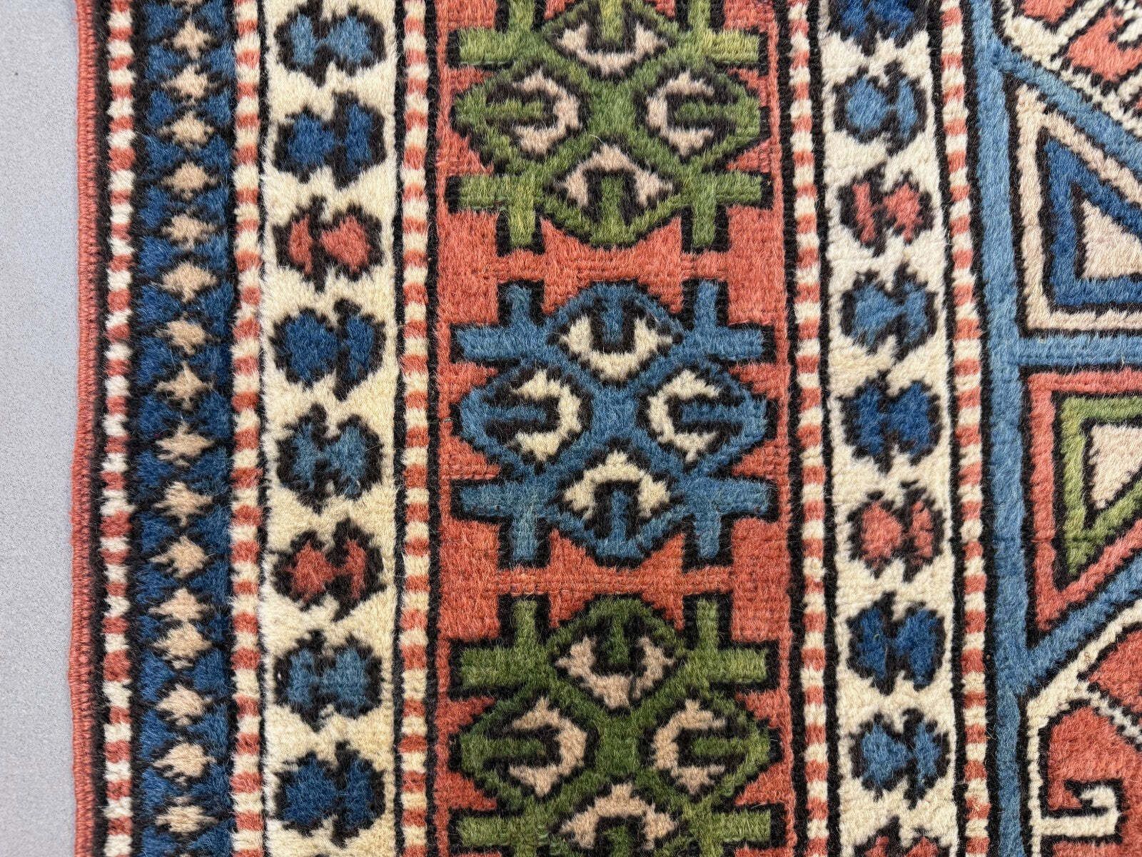 photo vinterior Turkish Kazak Rug 270x166 Cm Vintage Carpet, Tribal Handwoven Large 2526