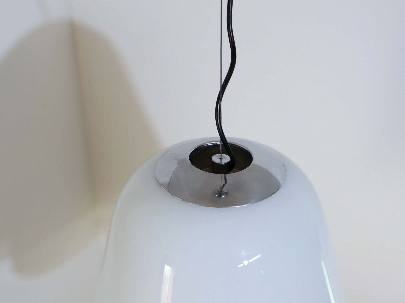 1970s Murano Glass "Giglio" Double Dome Pendant Lamp By Lamperti photo vinterior