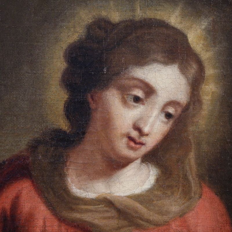 2200.0 Antique Flemish Painting Holy Family From The 18th Century photo