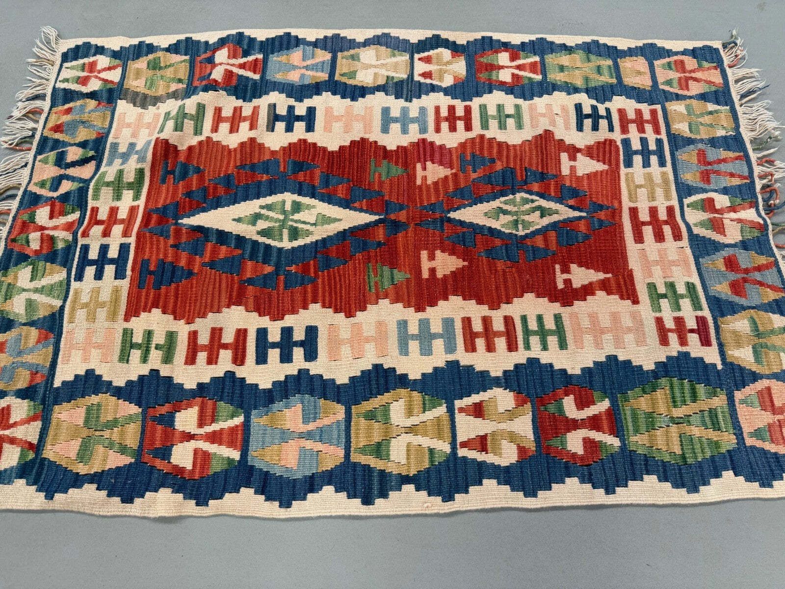 Large Vintage Turkish Kilim Rug 160x112 Cm Wool Kelim Medium 2519 photo Textiles