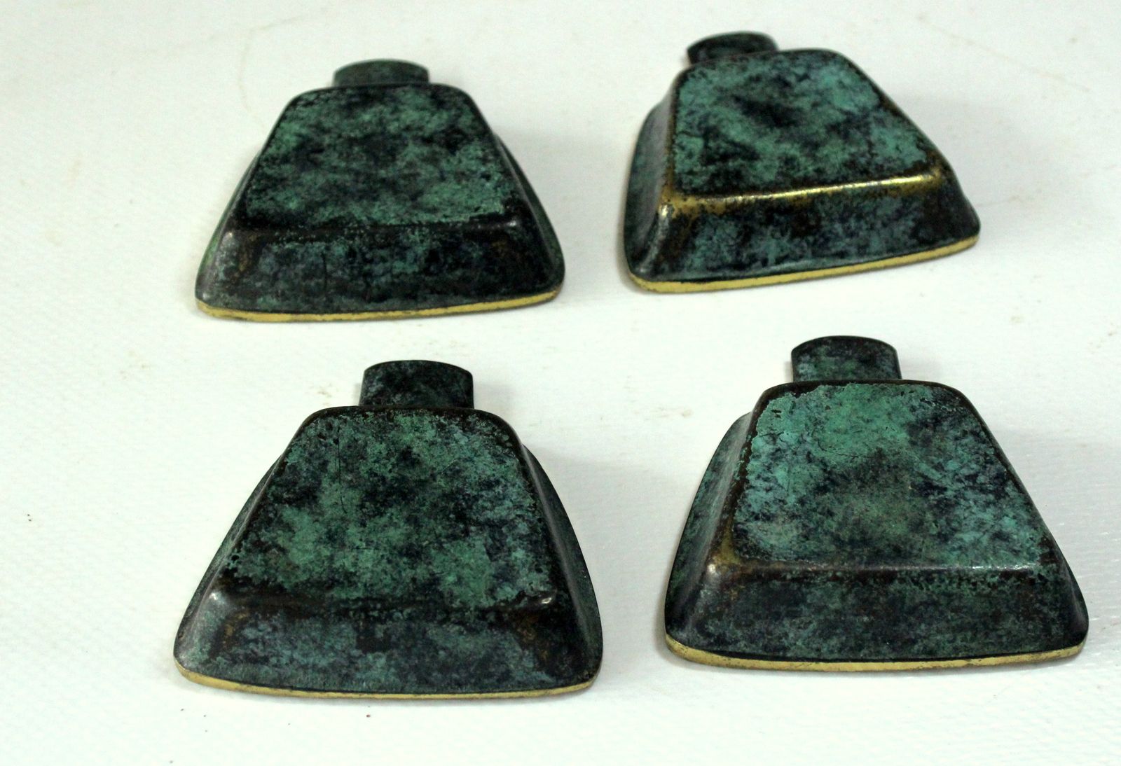 1950s   Stackable Bronze And Brass Ashtrays On A Stand   Design By Carl Auböck   Vintage photo vintage