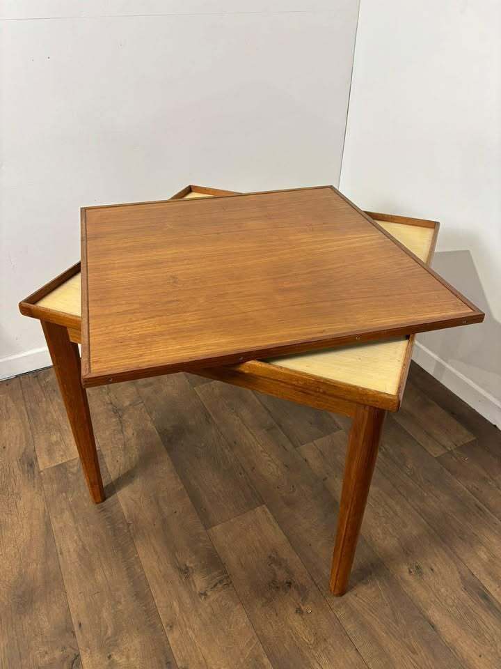 photo for sale Brdr Furbo Danish Mid Century Teak Games Table – Reversible Top