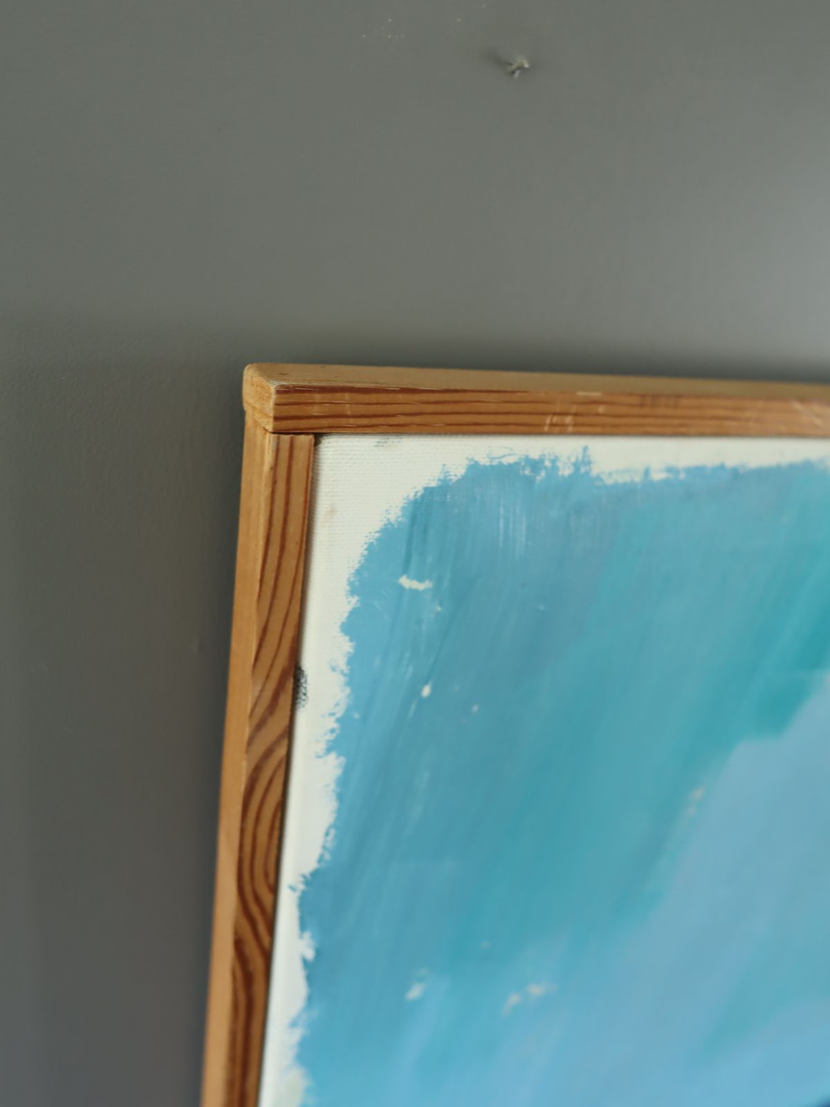 Blue Divide Oil Painting, 1970s photo vintage