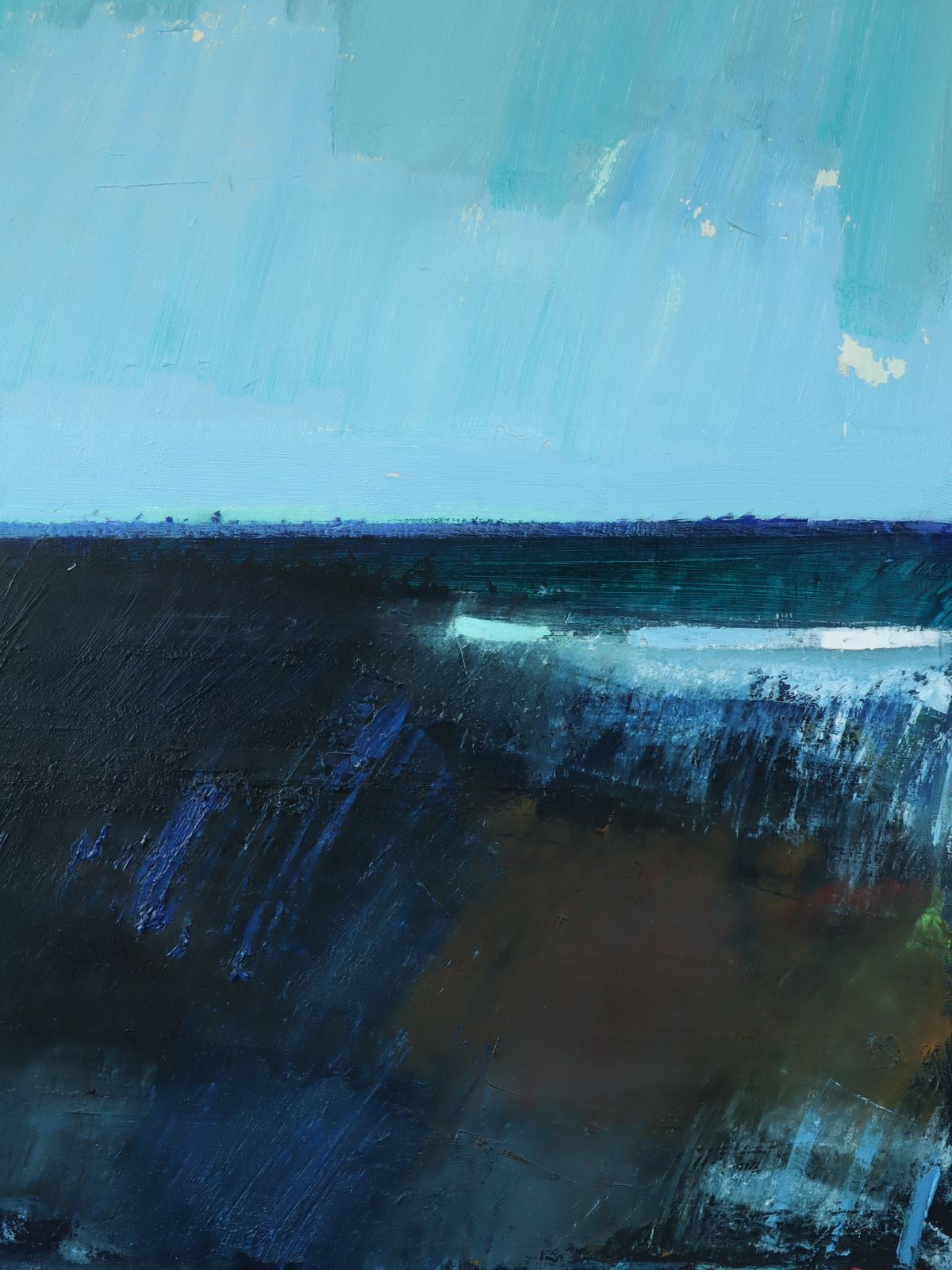 photo for sale Blue Divide Oil Painting, 1970s