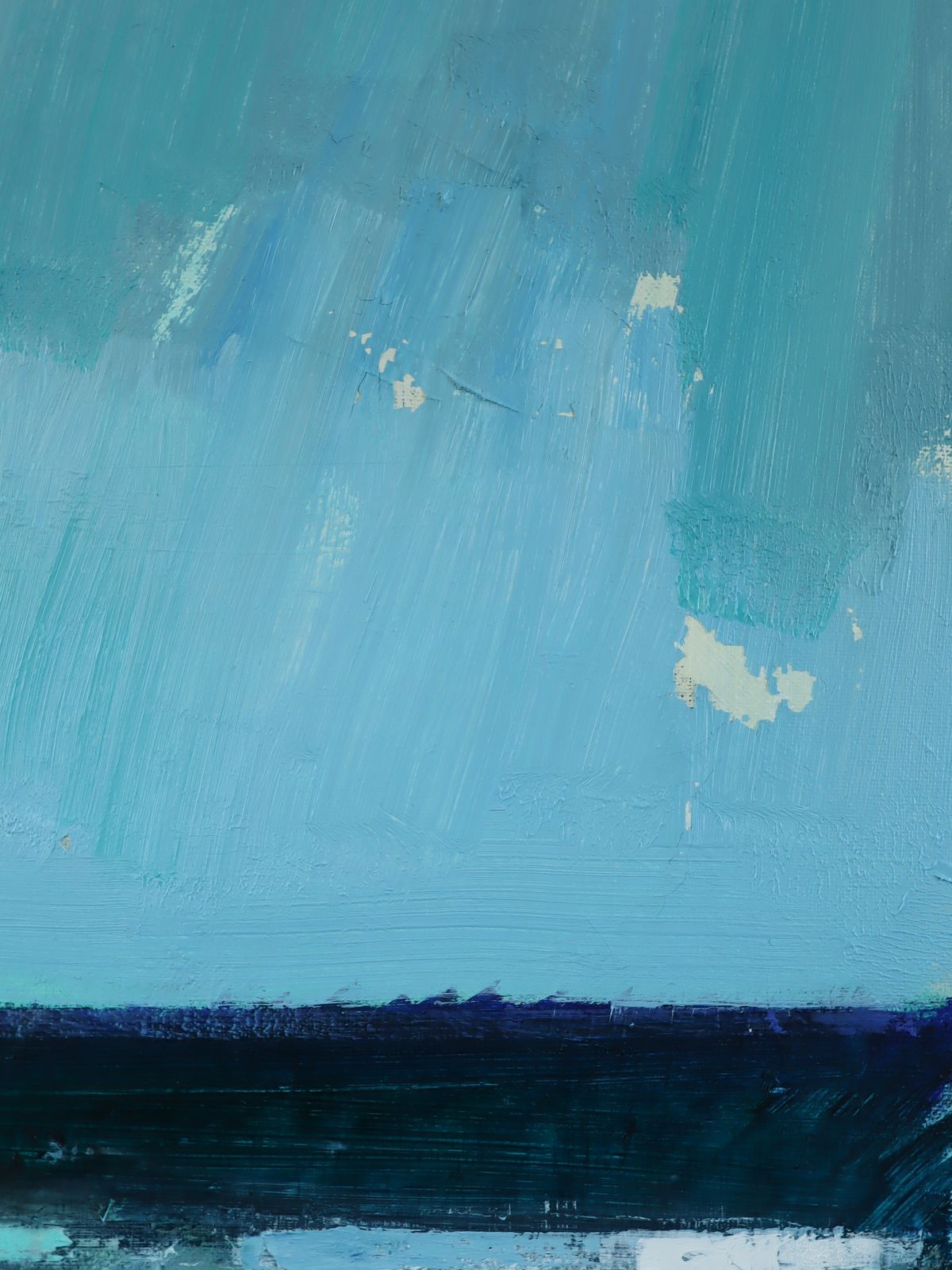 Art Blue Divide Oil Painting, 1970s photo