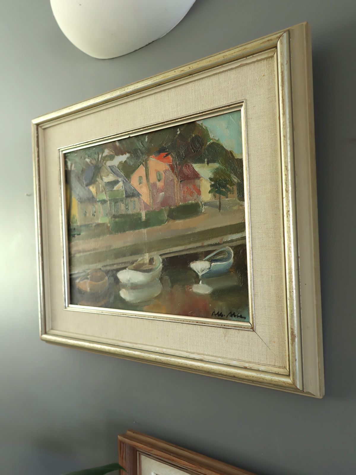 Houses By The Canal Oil Painting photo buy