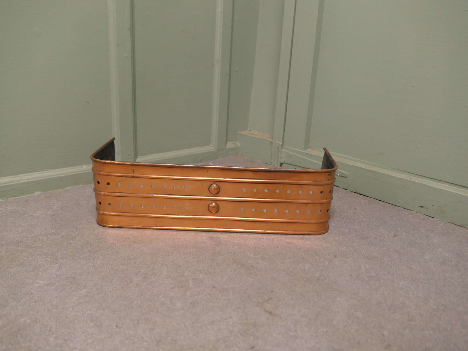 Victorian Art And Crafts Copper Fender This Is A Beautifully Designed Victorian Brass Fe photo Home Fixtures