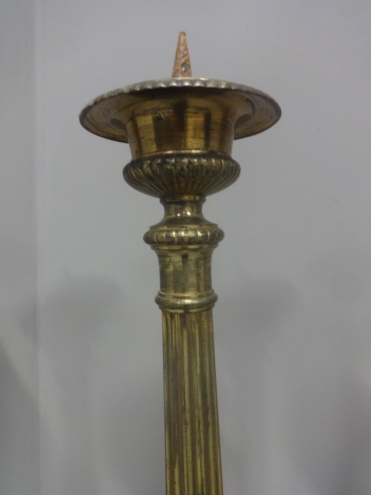 Rare Set Of Four French Brass Church Candlesticks photo Home Decor
