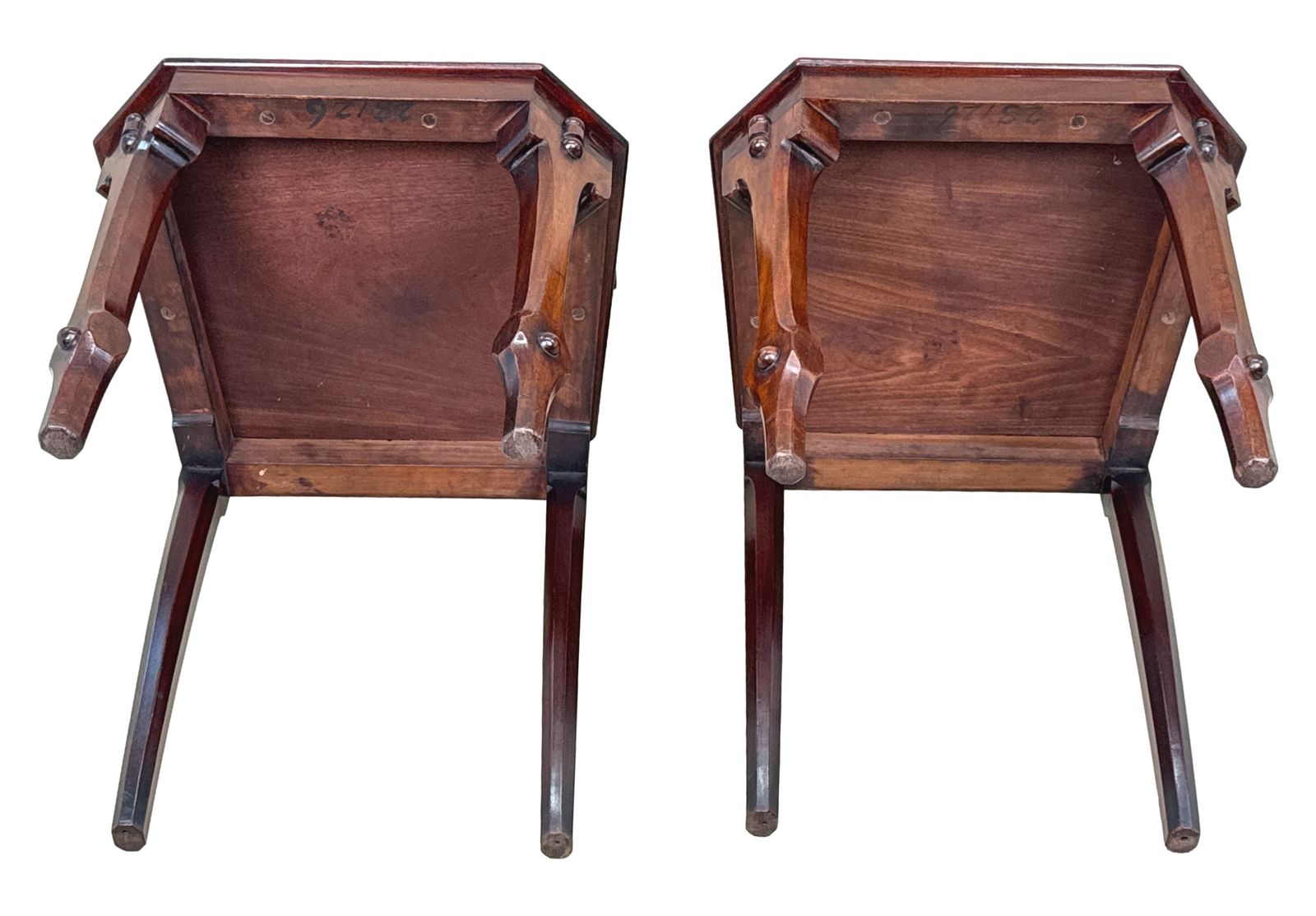 2350.0 Pair Of Aesthetic Design Victorian Mahogany Hall Chairs (England, Circa 1880) photo