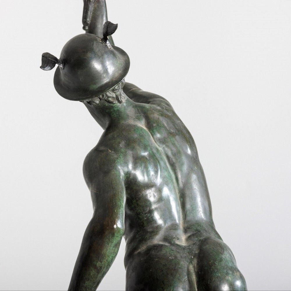 After Giambologna   Large Grand Tour Bronze Of Mercury On Carved Stone Column photo buy
