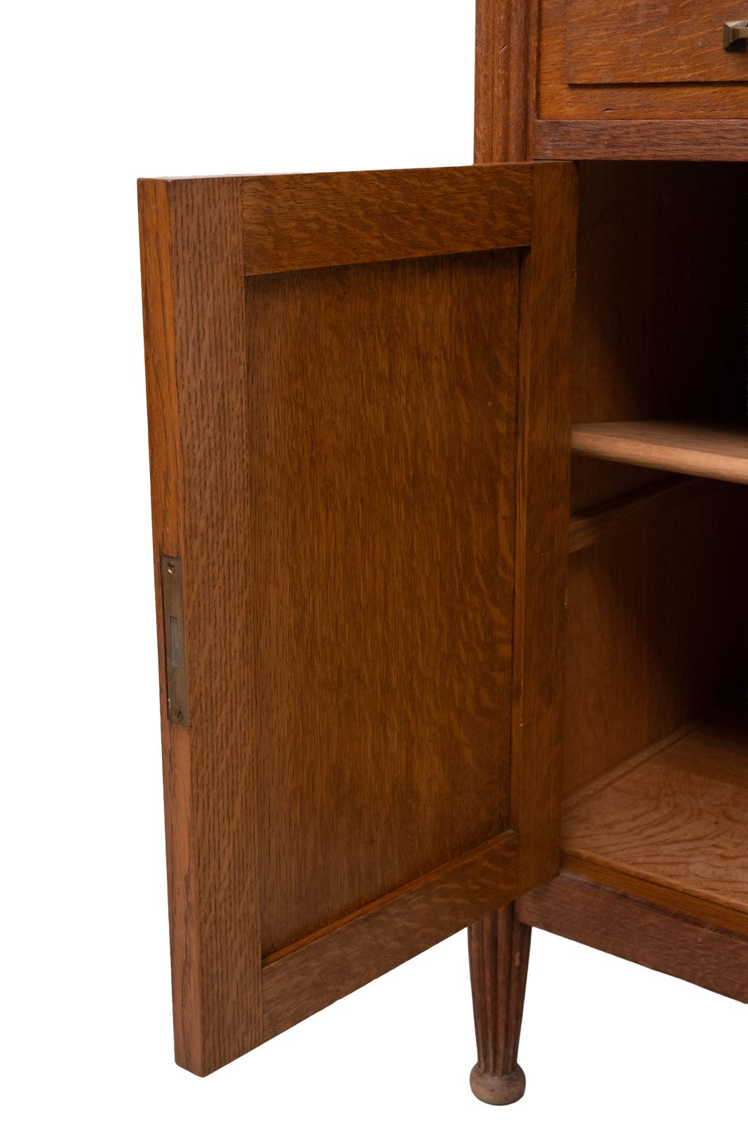 Art Nouveau Nightstand, Solid Oak & Marble Top, Hand Carved, 1920s photo buy