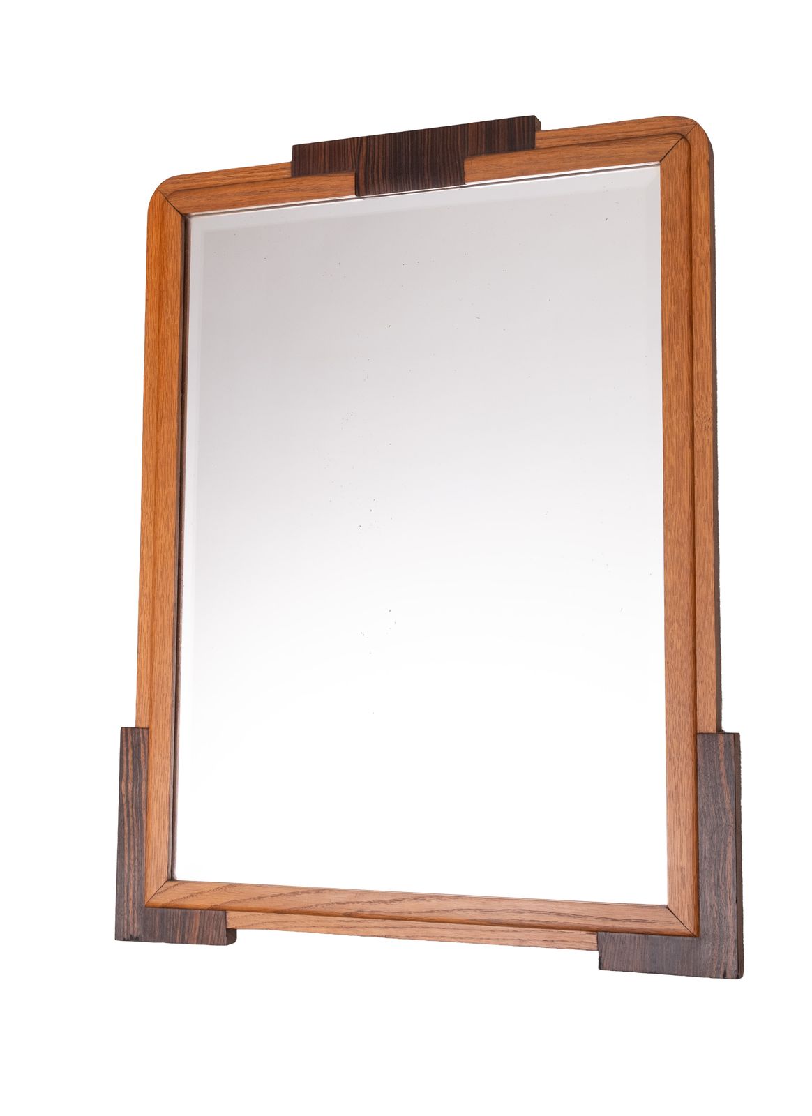 Nederlandse Art Deco Wandspiegel, Eikenhouten Lijst, Amsterdamse School, Jaren 1920 photo Woonaccessoires