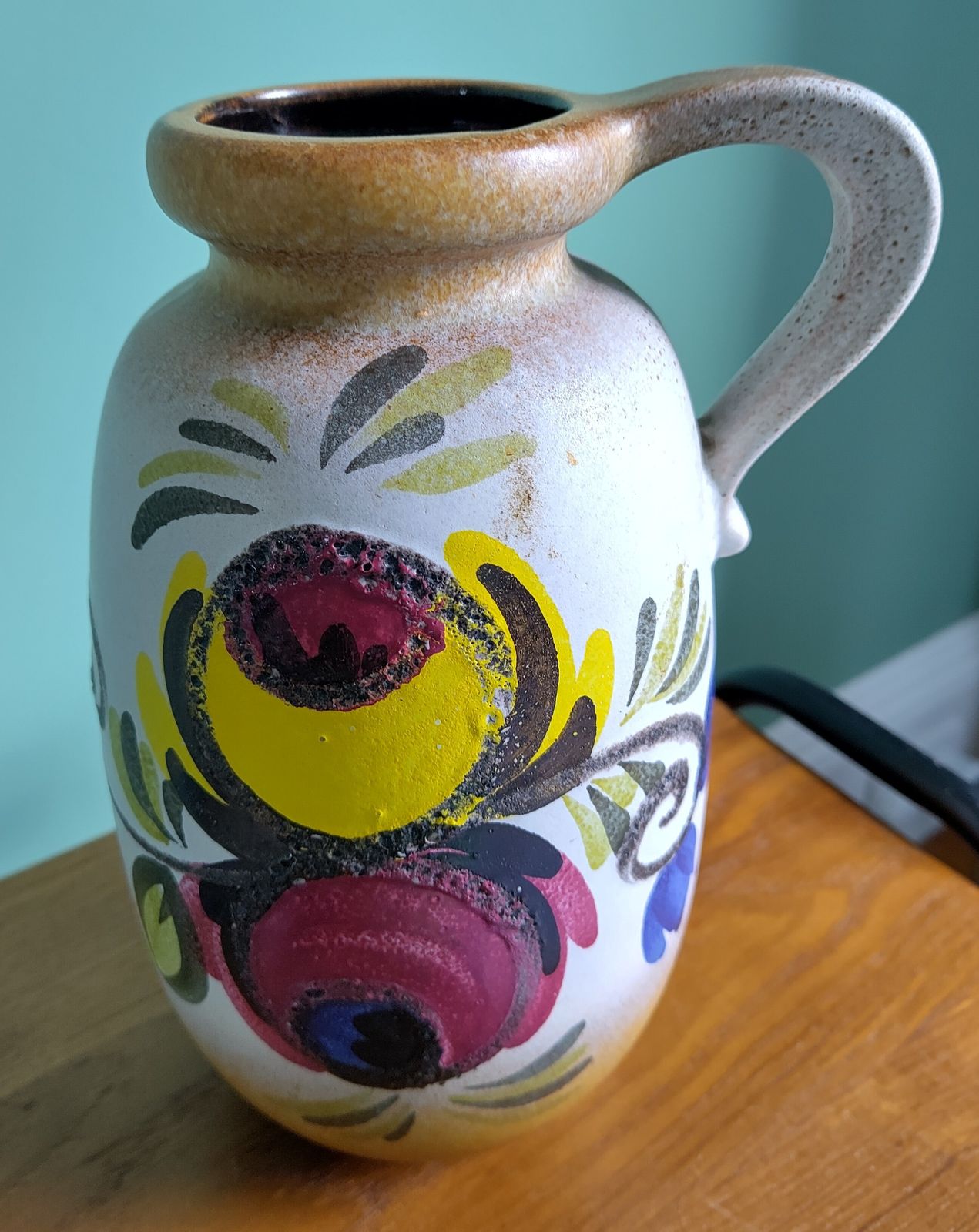 Scheurich 484‑27 Mid‑Century Vase With Colourful Fat‑Lava Glaze (27 Cm) photo 195.0