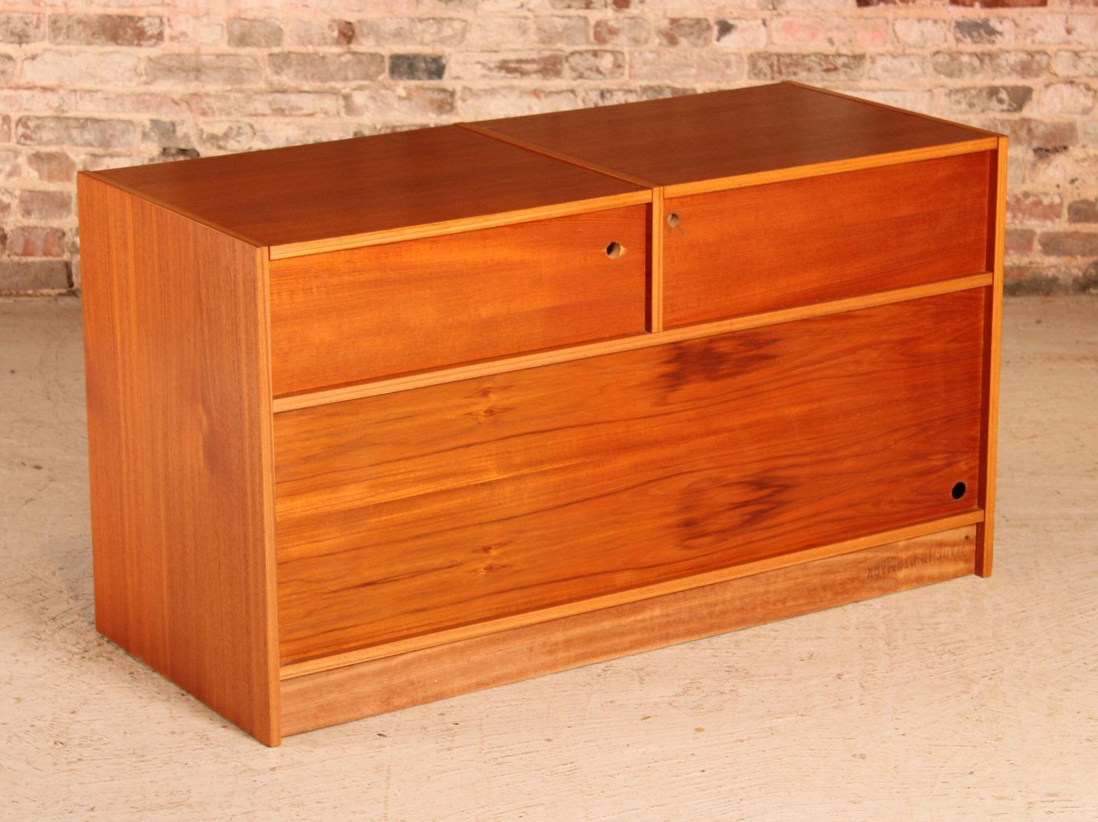 Furniture Mid Century Danish Media Stand / Vinyl Record Player Cabinet, Circa 1970s photo