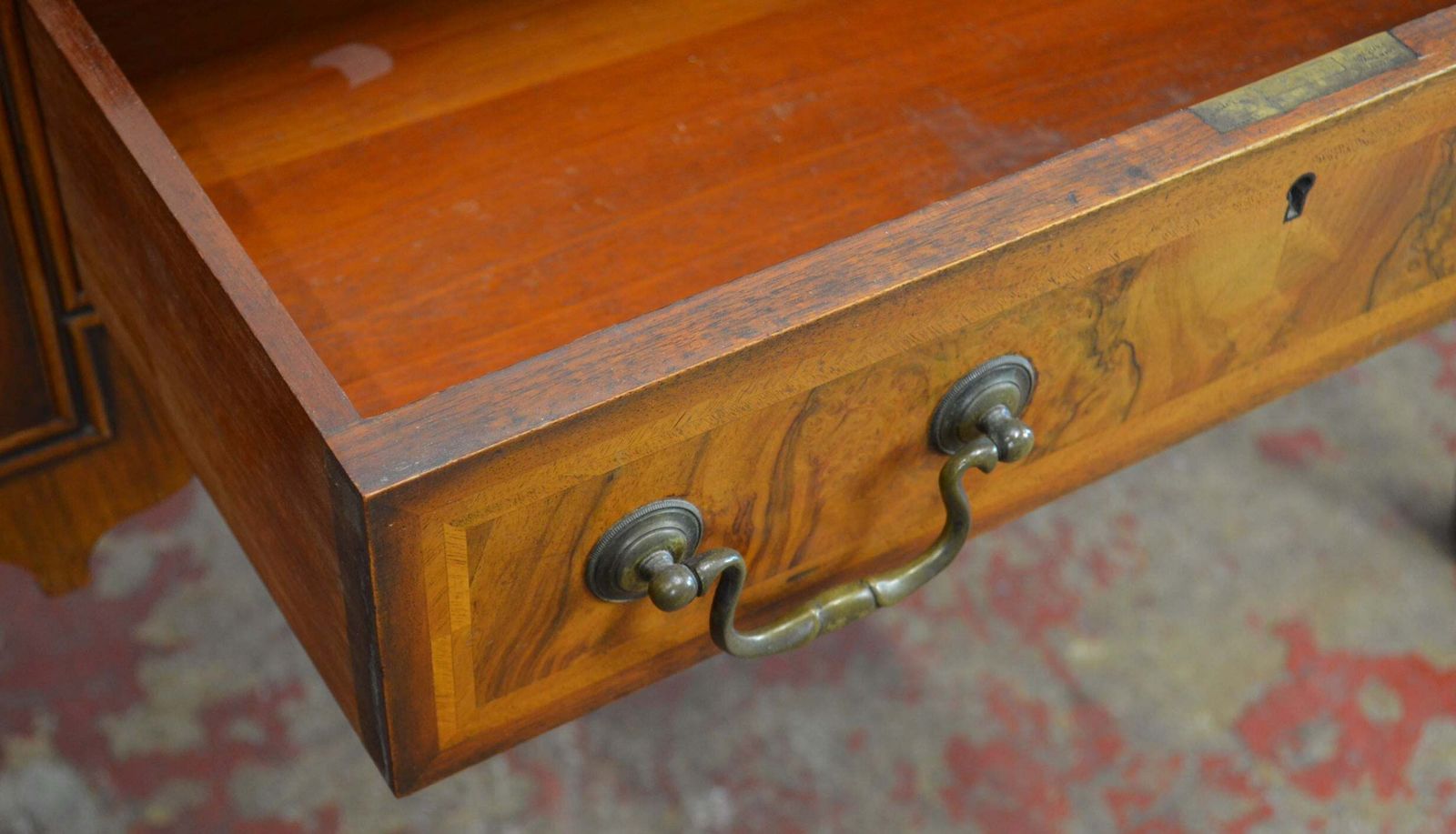 420.0 Waring & Gillow   A Queen Anne Revival Walnut Writing Table Desk photo