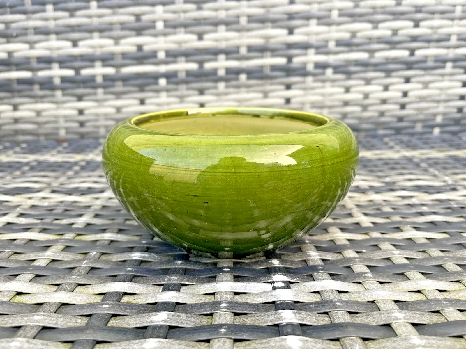 Small Antique Art Nouveau Green Bretby Pottery Squat Vase Planter Plant Pot 1644 photo buy
