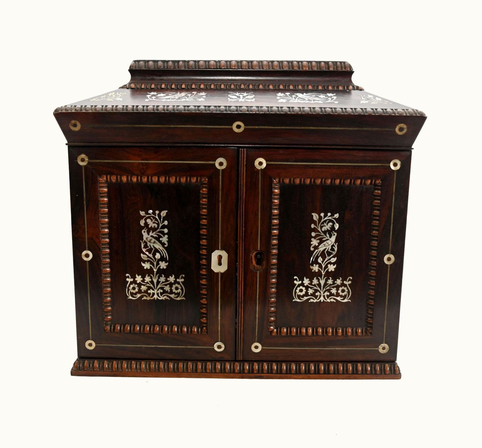 Victorian Collectors Cabinet Mother Of Pearl Jewellery Chest 1880 photo furniture