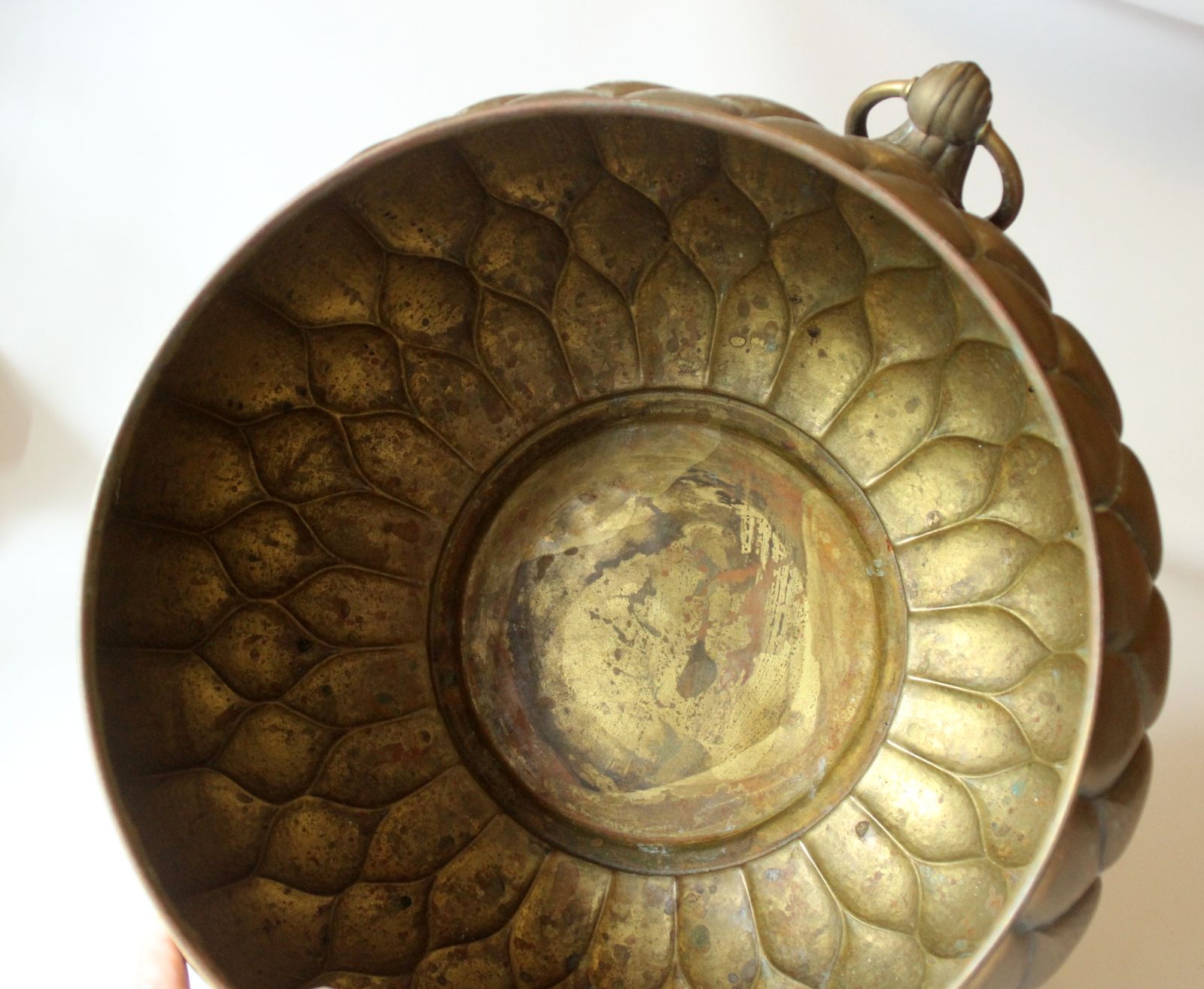 photo furniture Art Nouveau Brass Punch Bowl With A Glass Insert   Made By Böhme + Hennen Dresden/Germany In The 1900s
