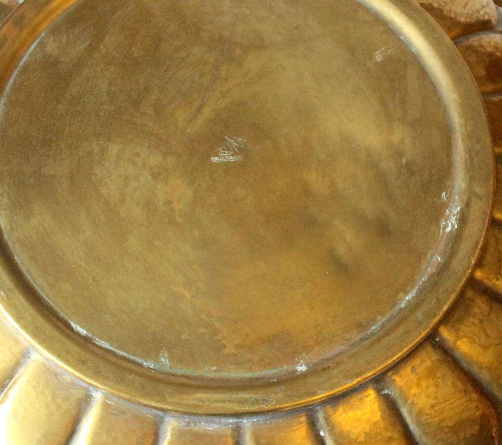 269.0 Art Nouveau Brass Punch Bowl With A Glass Insert   Made By Böhme + Hennen Dresden/Germany In The 1900s photo