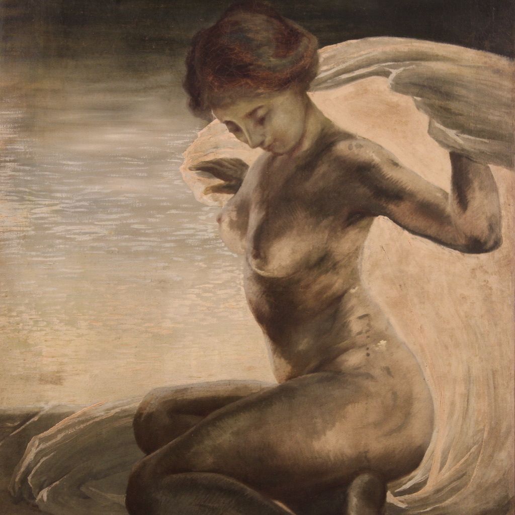 Nude Painting Of A Young Woman From The First Half Of The 20th Century photo 2200.0