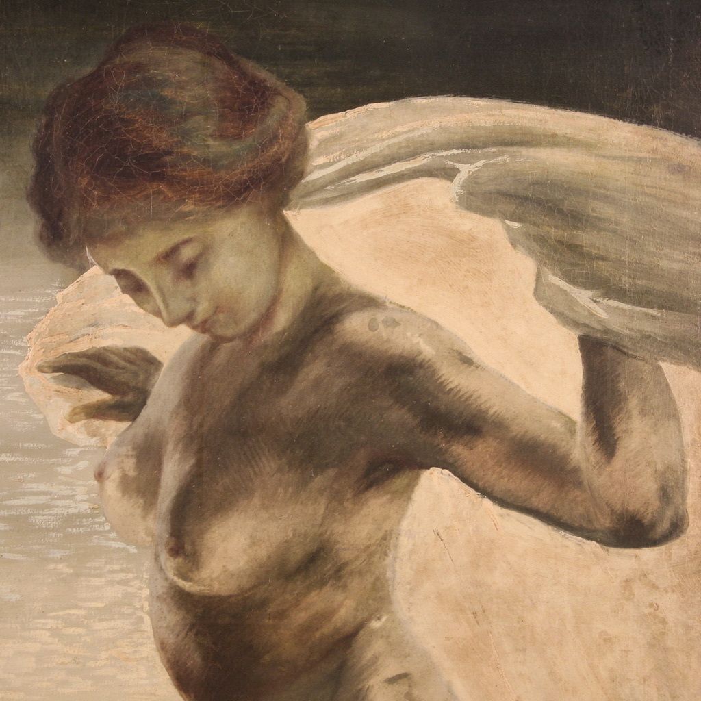 photo vinterior Nude Painting Of A Young Woman From The First Half Of The 20th Century
