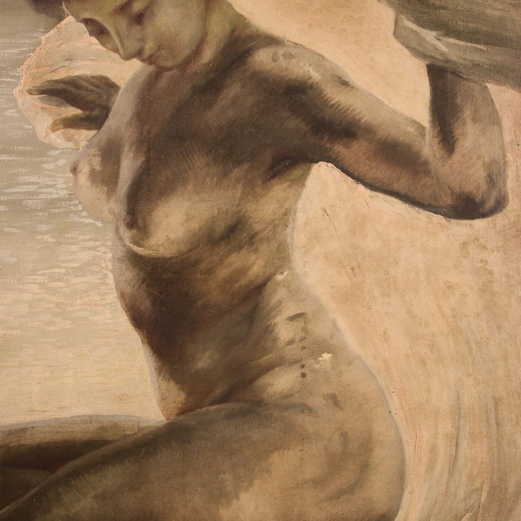 photo vintage Nude Painting Of A Young Woman From The First Half Of The 20th Century
