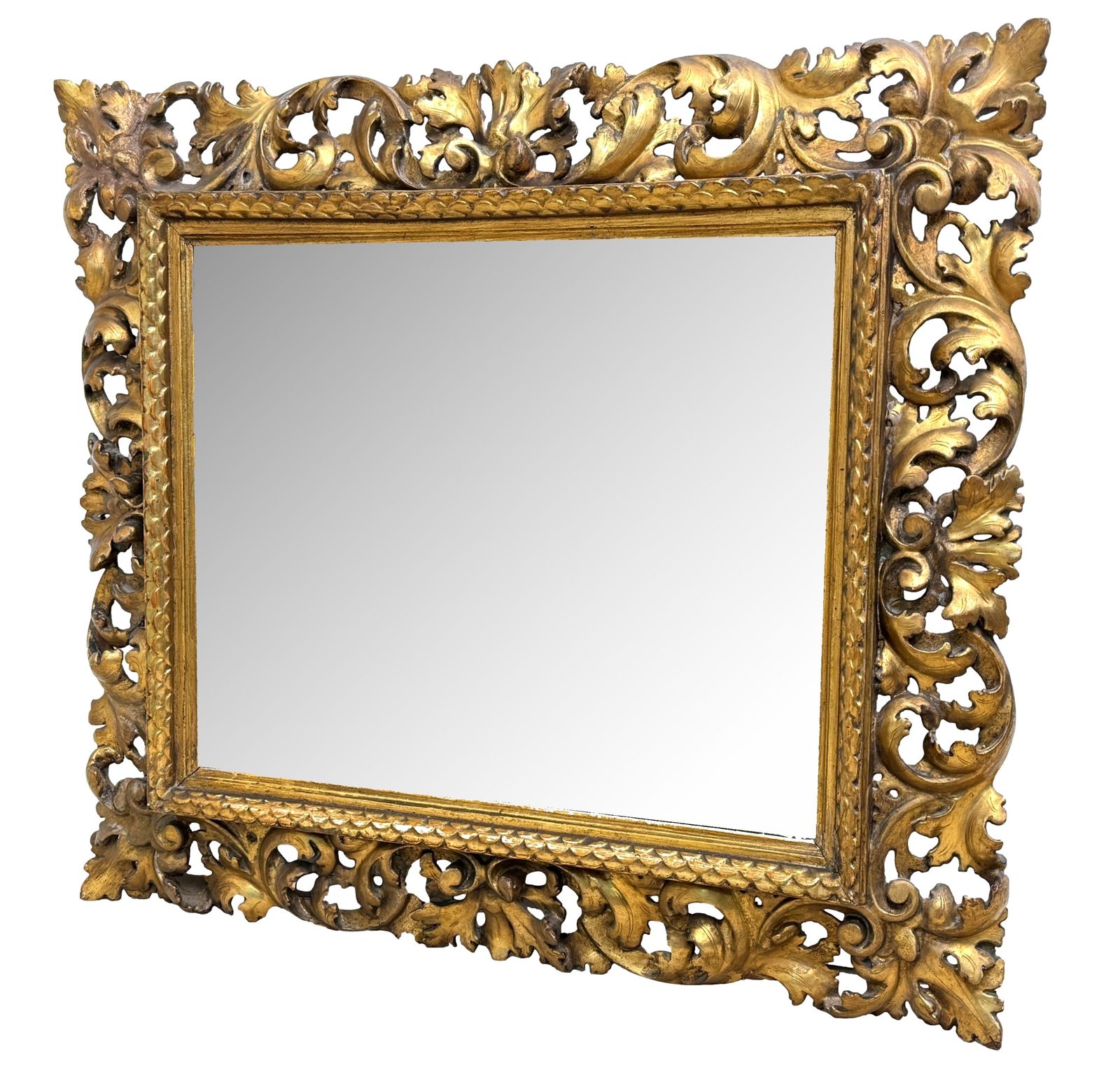 Small 19th Century Italian Giltwood Florentine Mirror (Italy, Circa 1860)