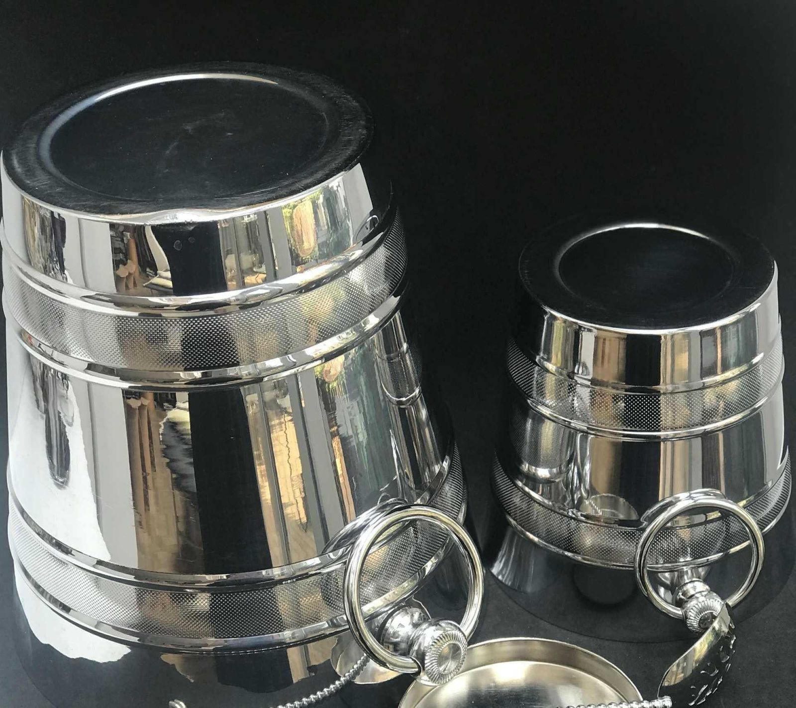 Letang Remy Champagne Bucket & Ice Bucket Set: French Stainless Steel Barware photo 281.0