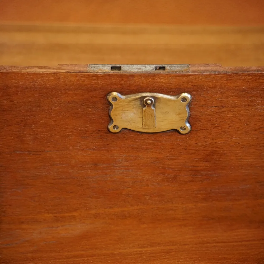 Antique Brass Bound Teak Trunk photo vintage