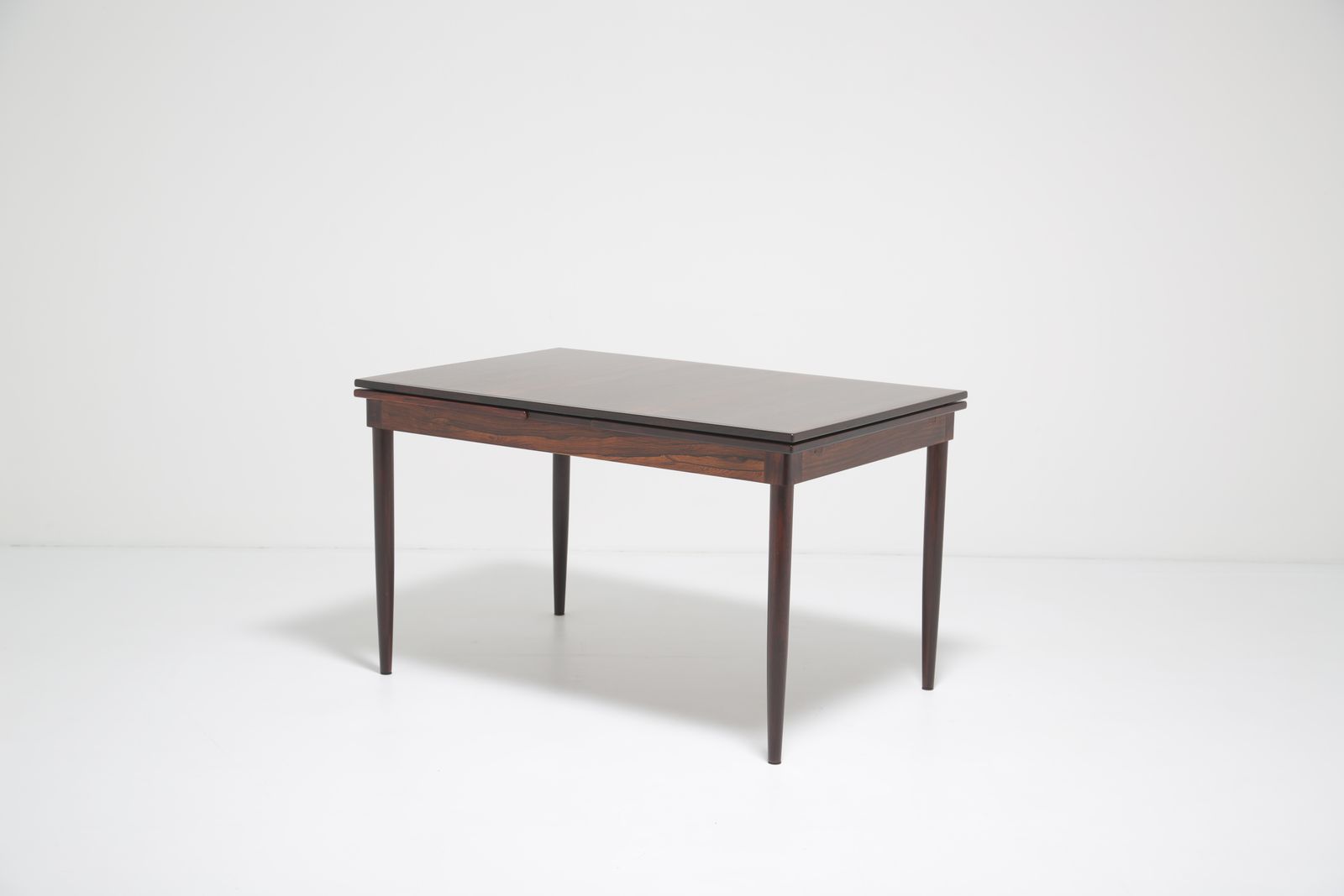 photo furniture Niels Otto Møller Model 254 Dining Table: Minimalist, Extending In Rio Rosewood For J.L. Møllers, Denmark, 1960s