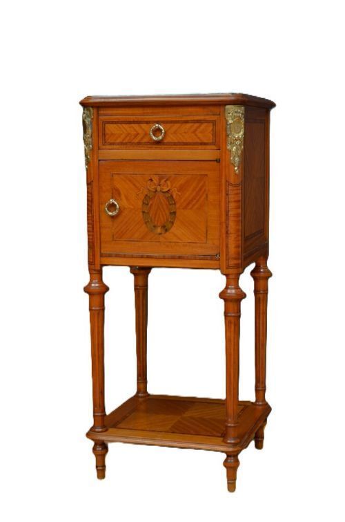 Pair Of French Satinwood Bedside Cabinets photo vintage