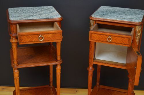 photo furniture Pair Of French Satinwood Bedside Cabinets