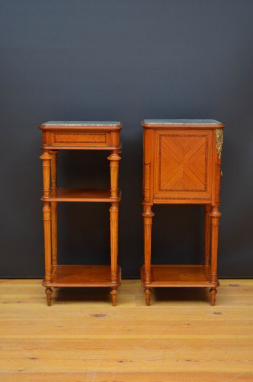 photo buy Pair Of French Satinwood Bedside Cabinets