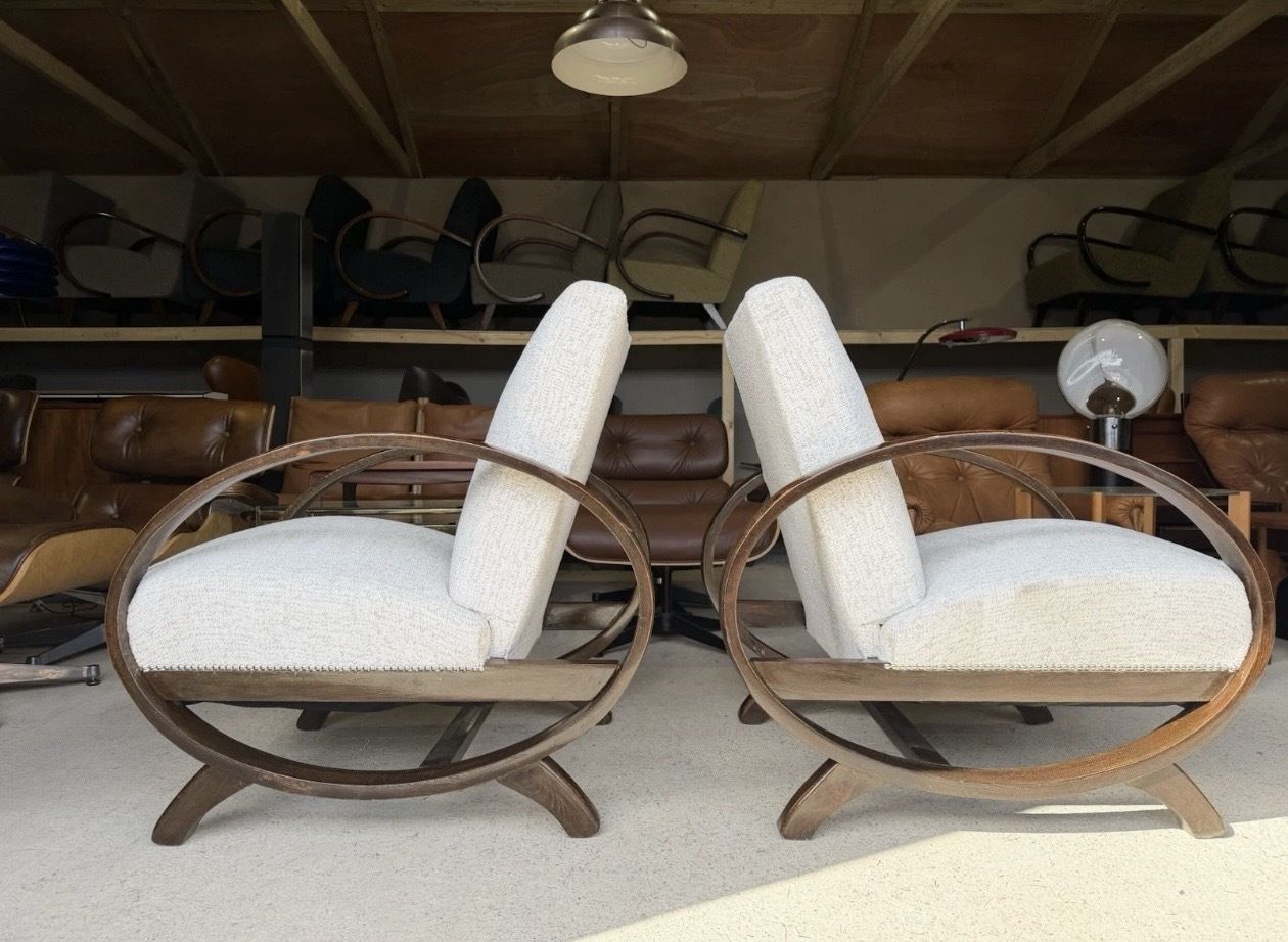 photo vinterior Pair Of Jindrich Halabala Armchairs Art Deco Style
