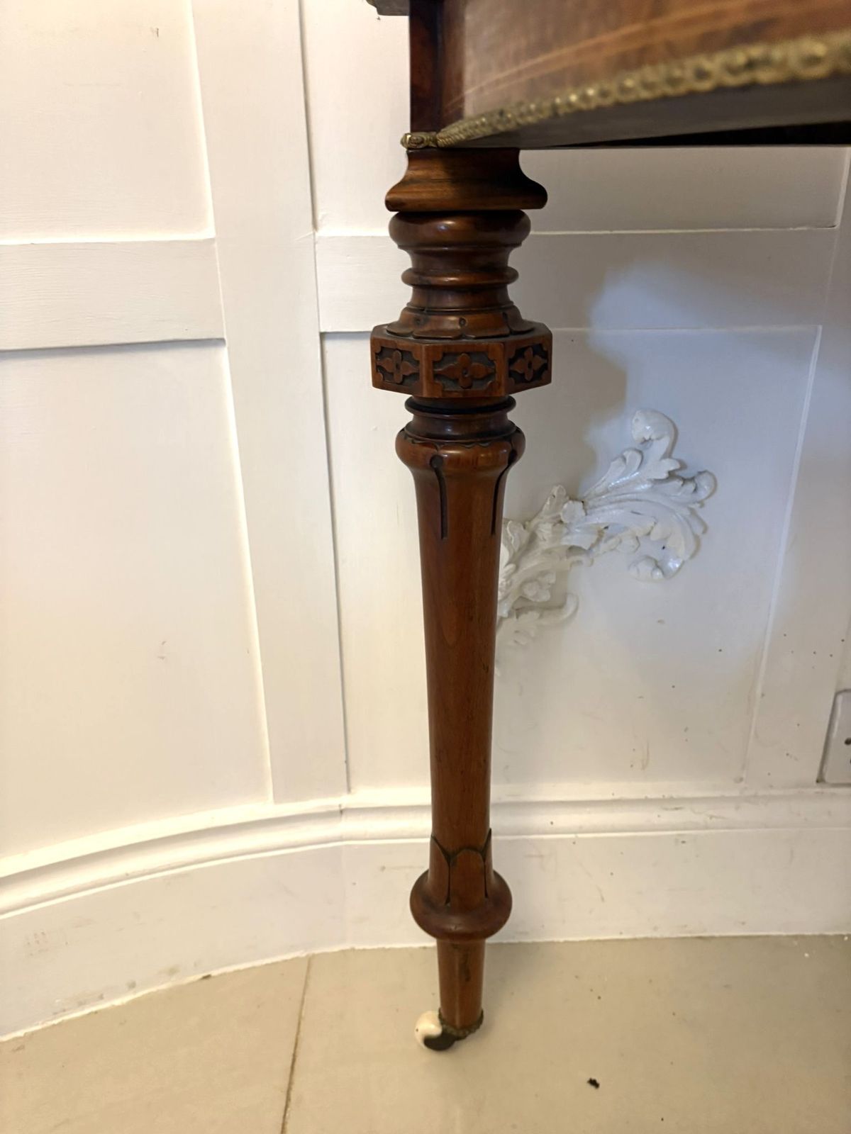 Antique 19th Century Burr Walnut Side Table With Ormolu Mounts And Inlay photo furniture