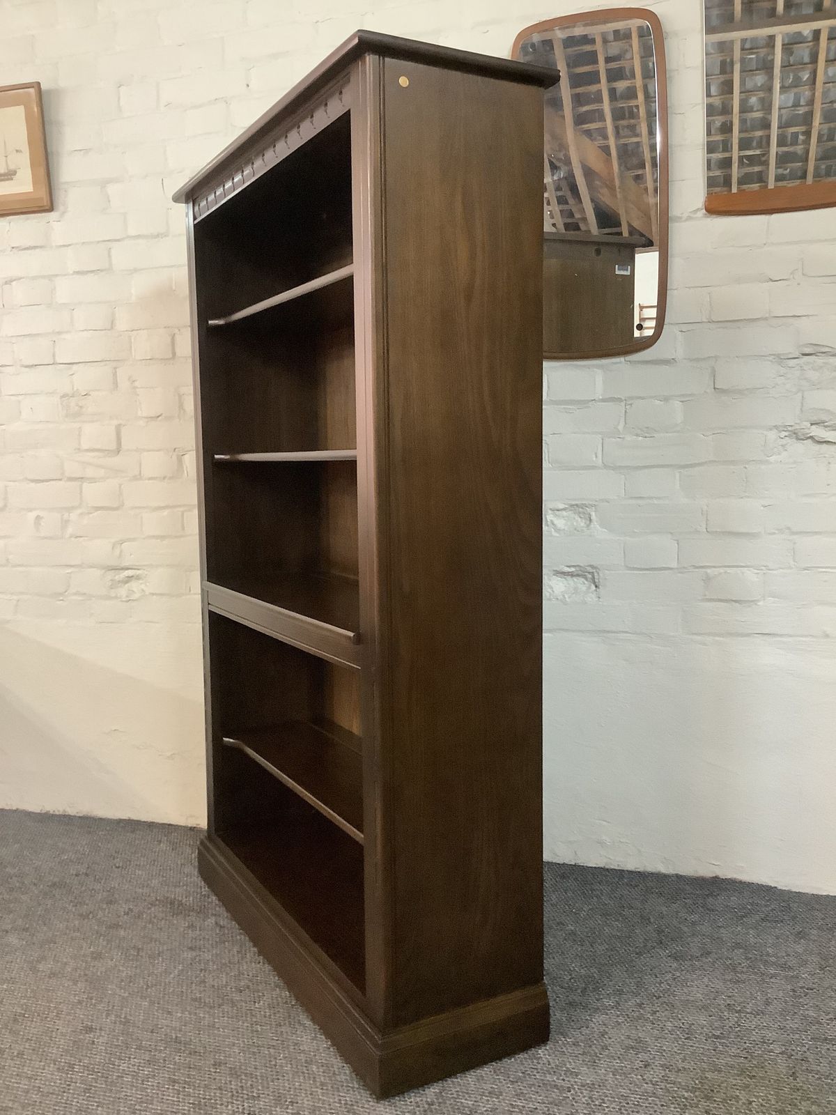 Ercol Mural Open Bookcase In Traditional Finish. photo vintage