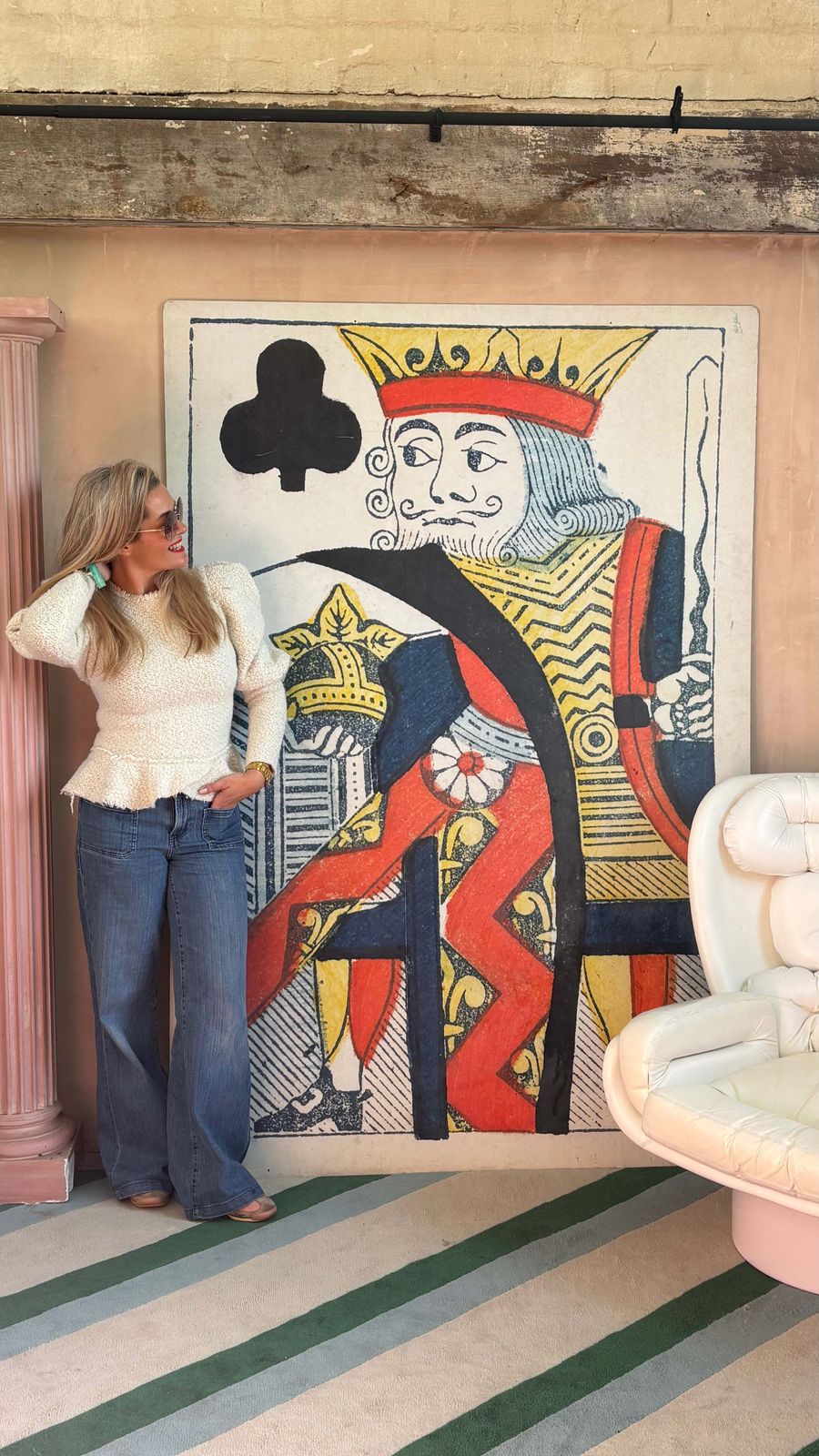 Giant 1980s King Of Clubs Playing Card From London Casino