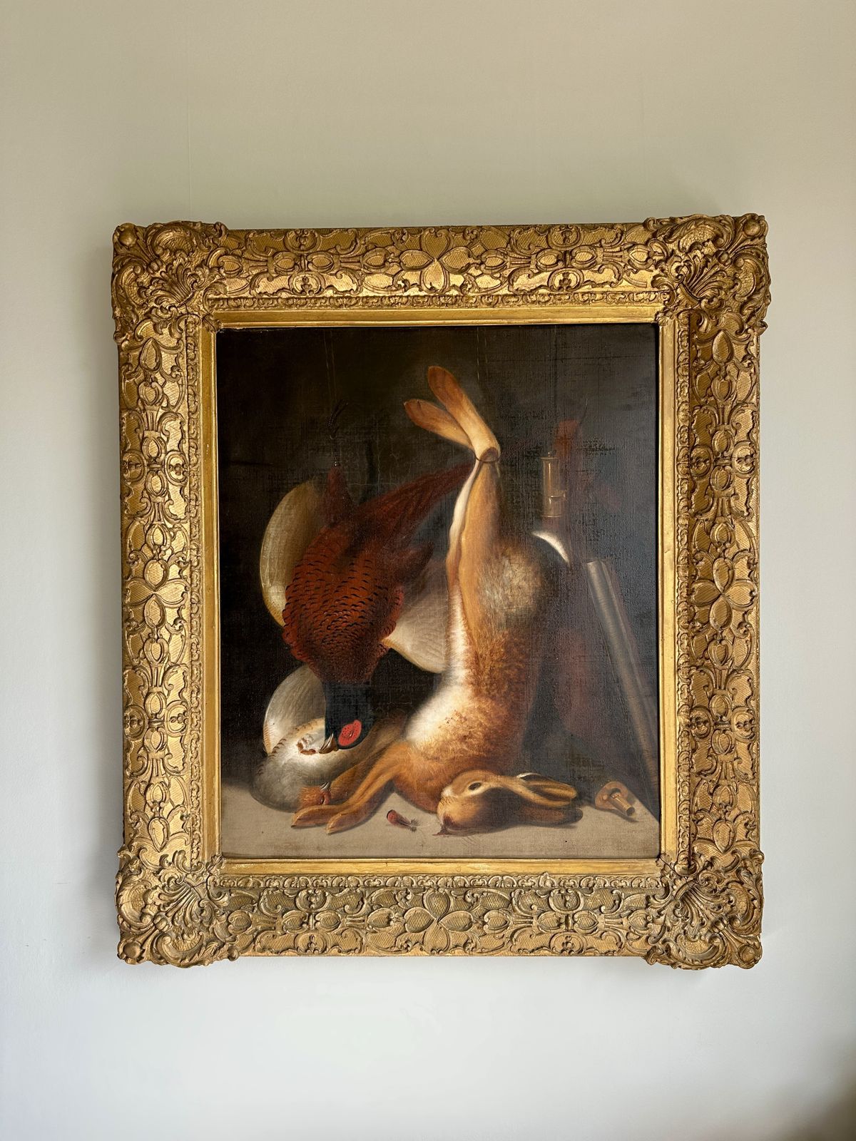 Oil Painting Still Life Of Game With Hare, Pheasant And Partridge   19th Century English School, In The Manner Of Benjamin Blake