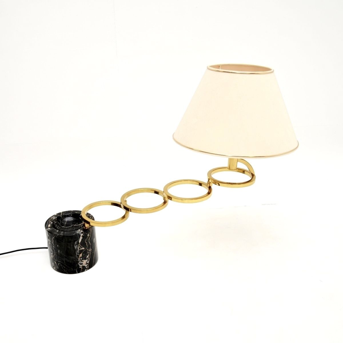 Vintage Italian Marble And Brass Table Lamp By Banci Firenze photo for sale