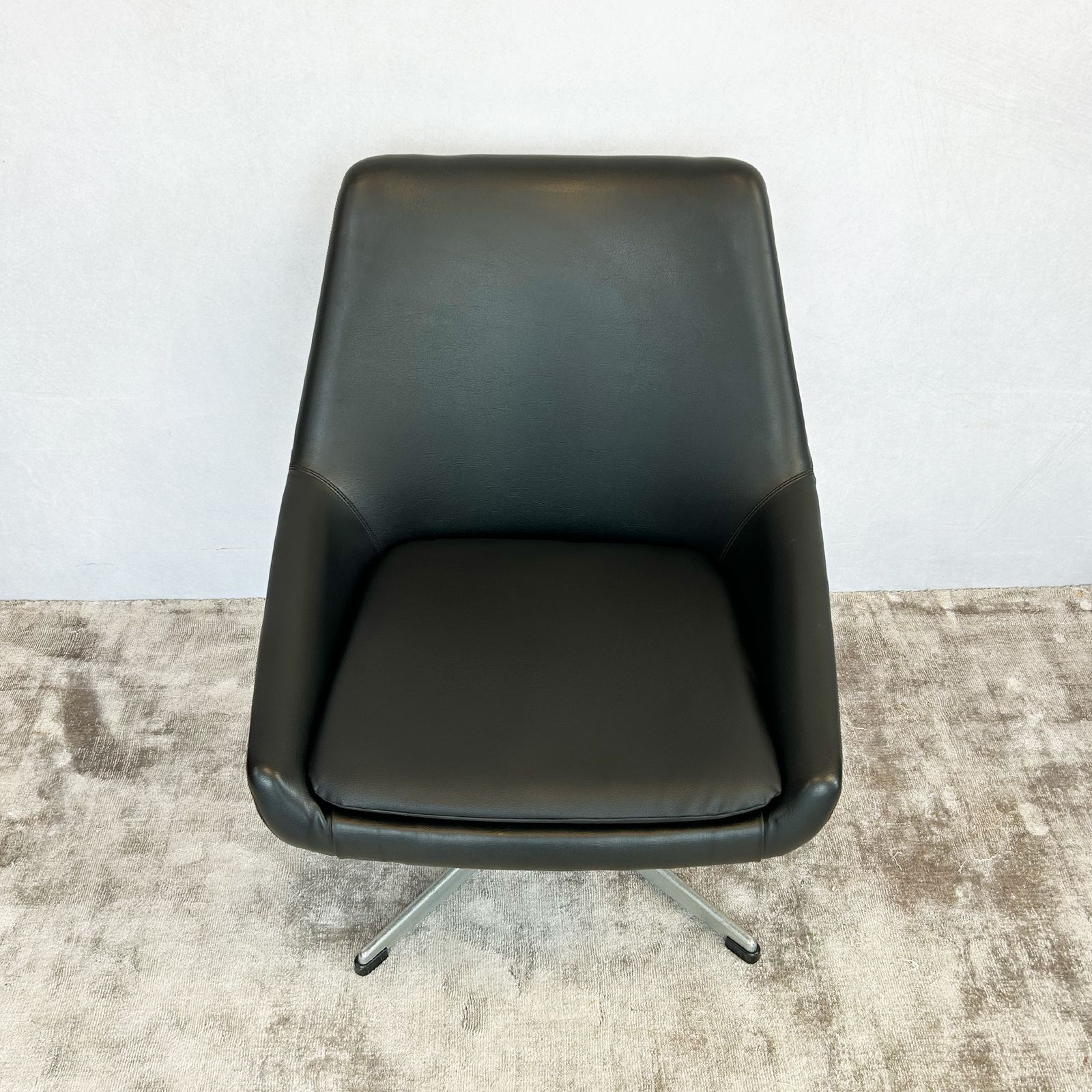 Black Swivel Armchair, 1970s, Vinyl photo buy