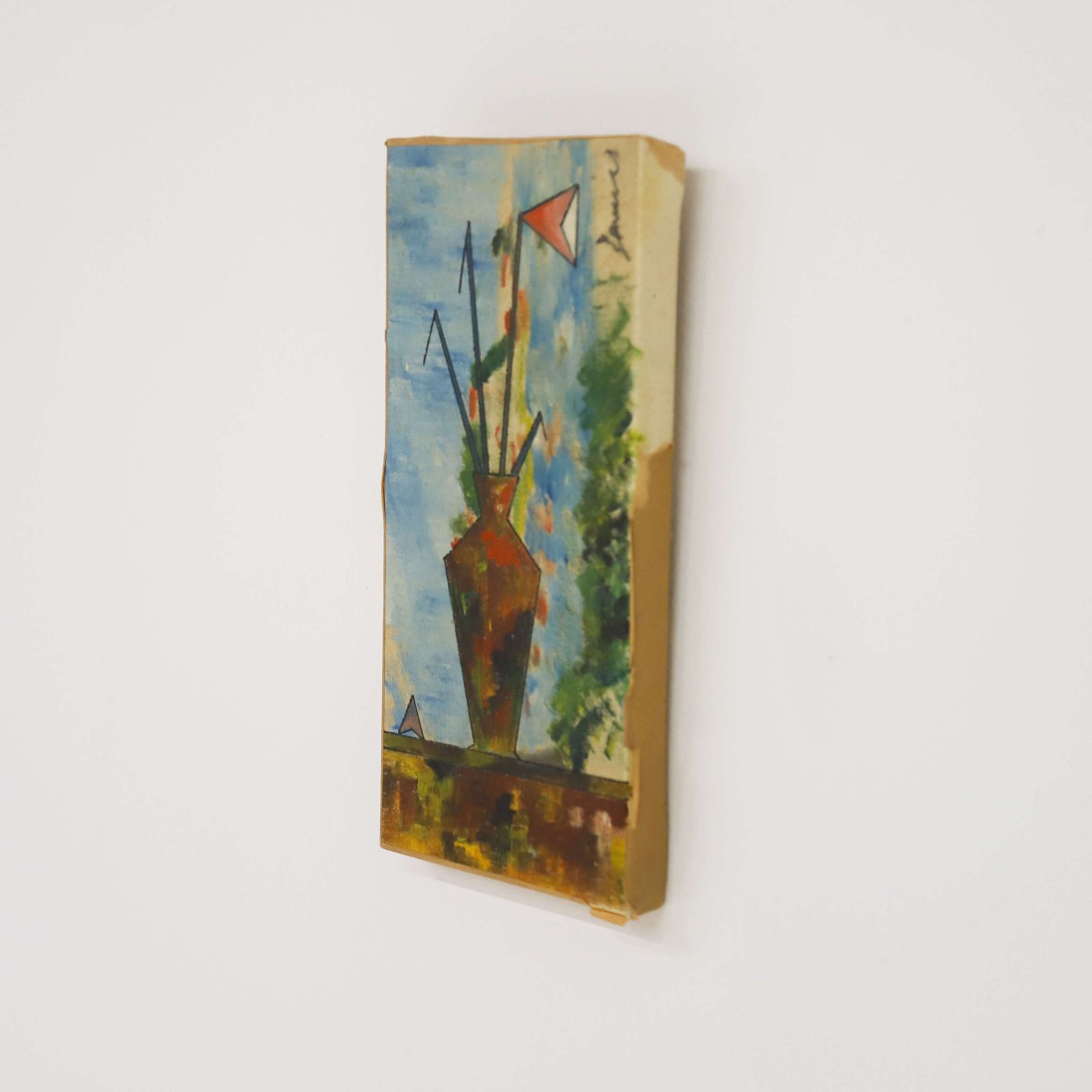 Mid‑Century Abstract Still Life On Canvas   Signed Brian Davie, C.1950s 60s photo furniture