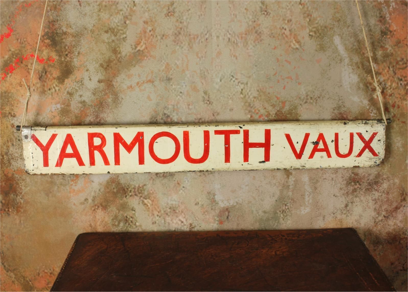 Antique Yarmouth Vauxhall Destination Sign. Train Station Sign C1930. photo buy