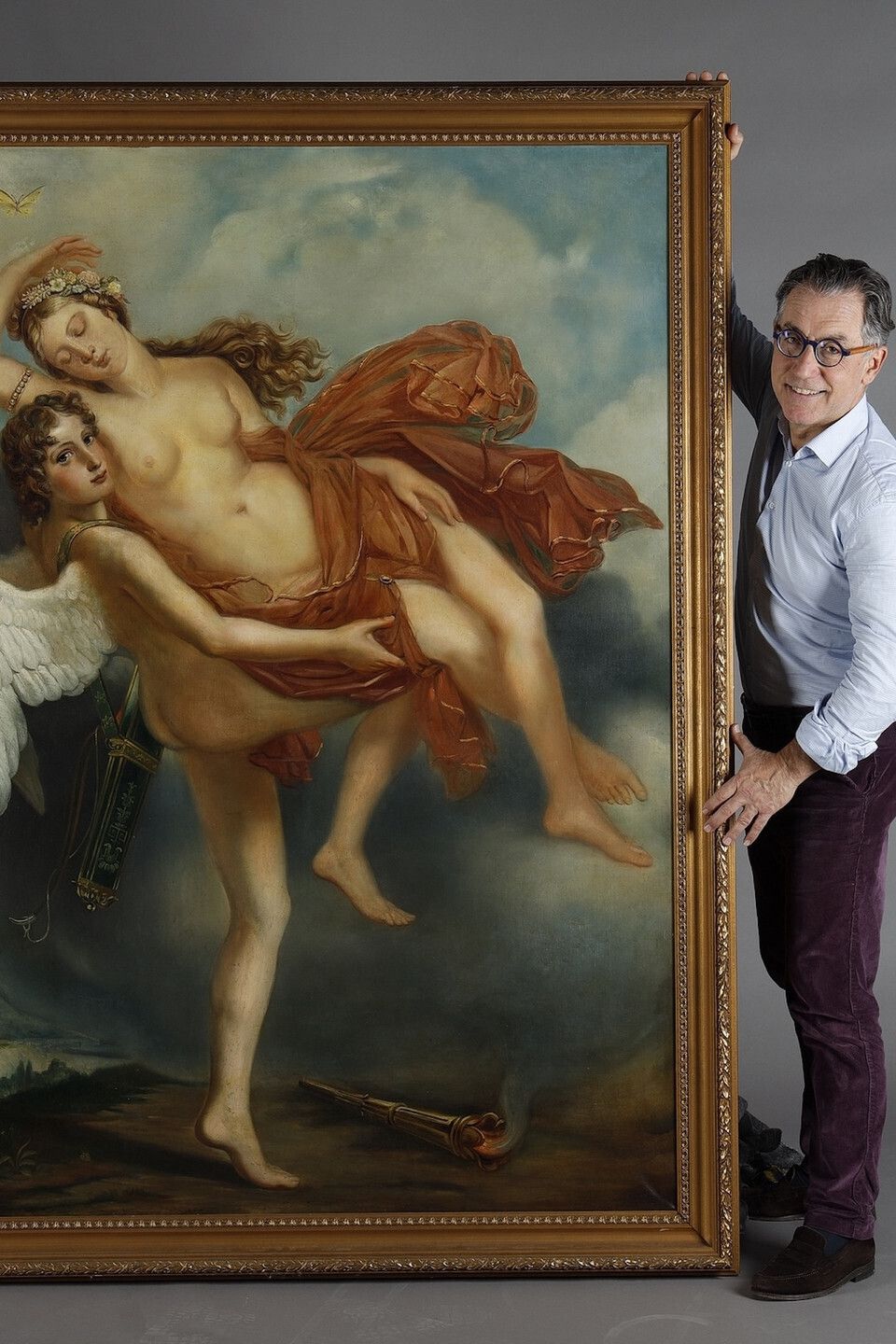Very Large Painting Of Psyche And Love From The French Neoclassical School photo for sale