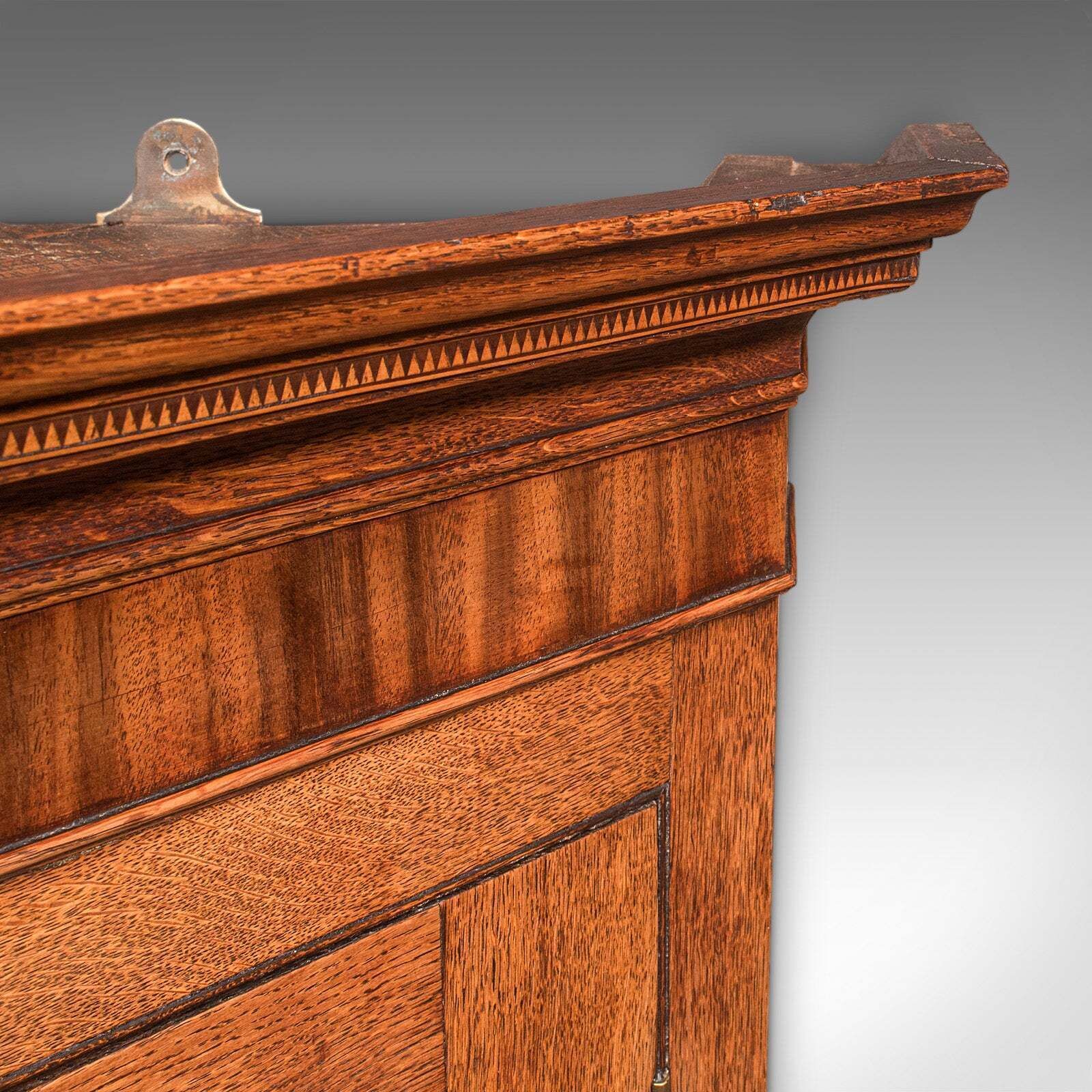 Antique Mounted Corner Cabinet, English, Oak, Wall Cupboard, Georgian, C.1780 photo vinterior