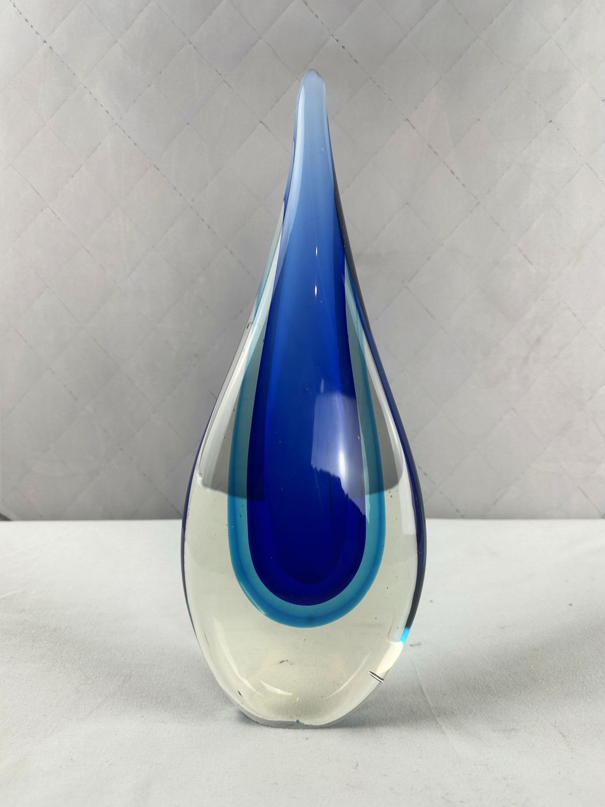 Vintage 1960s Teardrop Murano Glass Sculpture By Flavio Poli Sommerso.