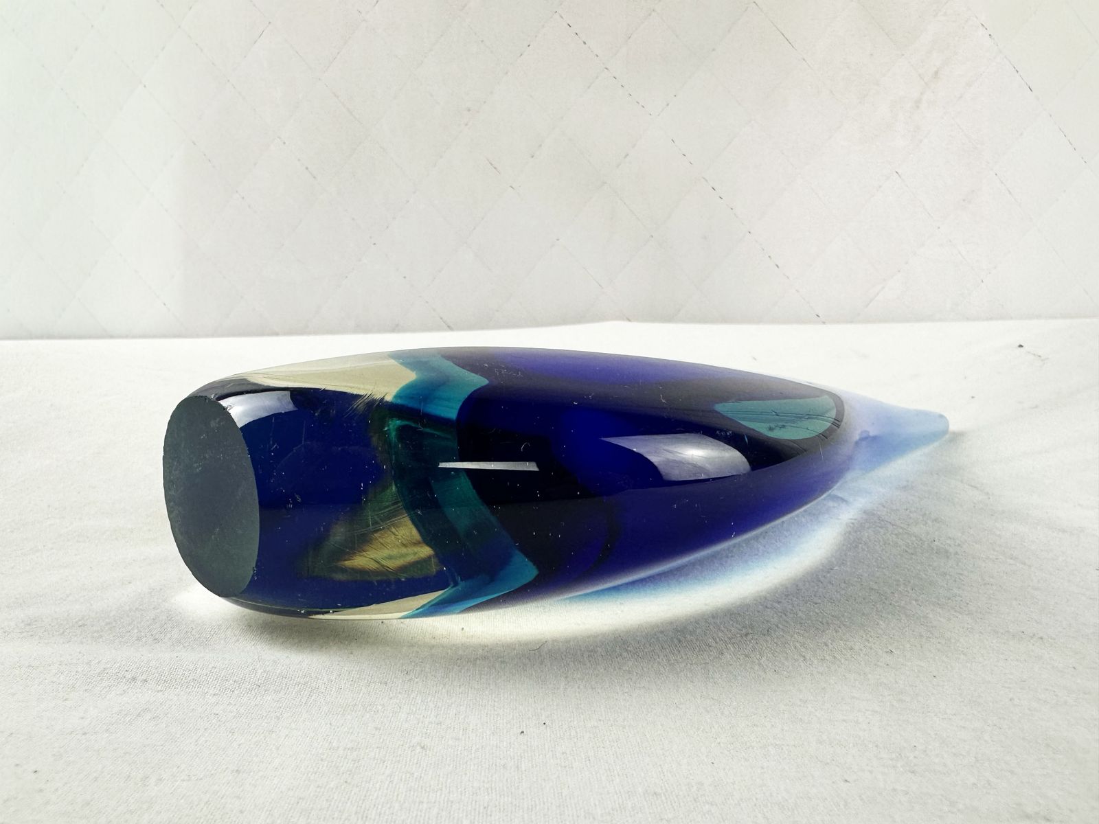 Art Vintage 1960s Teardrop Murano Glass Sculpture By Flavio Poli Sommerso. photo